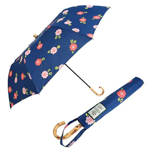 Bella Flora (navy) 패턴 2단 수동 우산